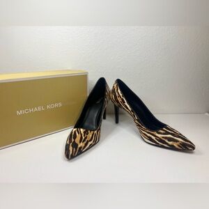 NWB Michael Kors Dorothy Flex Pump Tiger Pattern Printed Calf Hair Size 9.5
